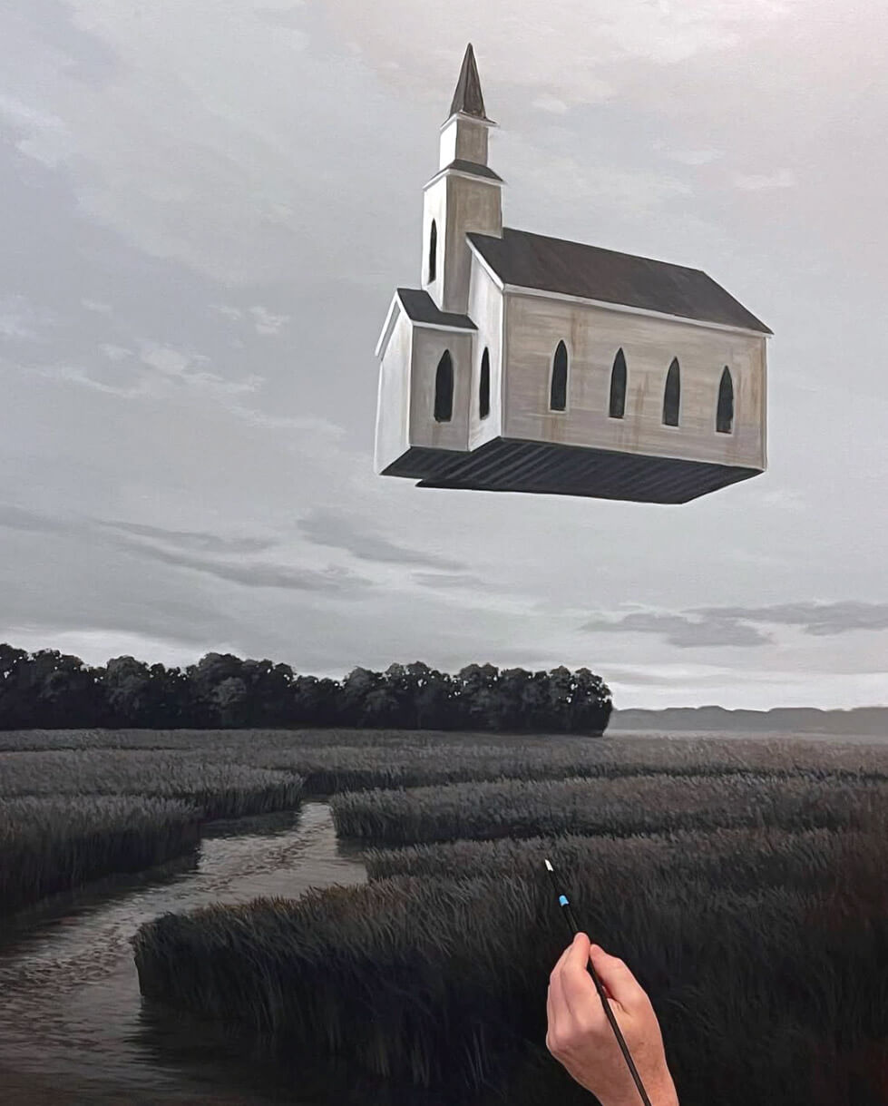 Adrift - acrylic painting by Damon Pla