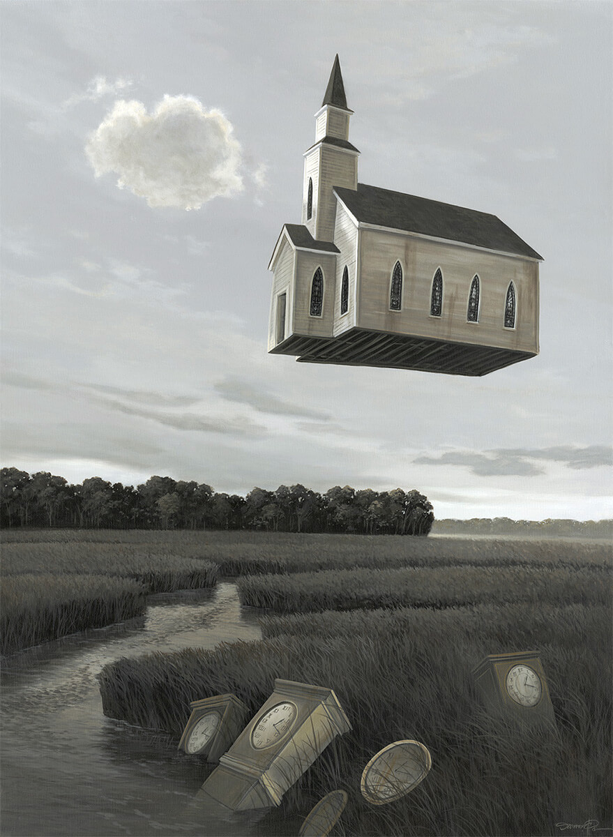 Adrift – Original surreal painting by Damon Pla