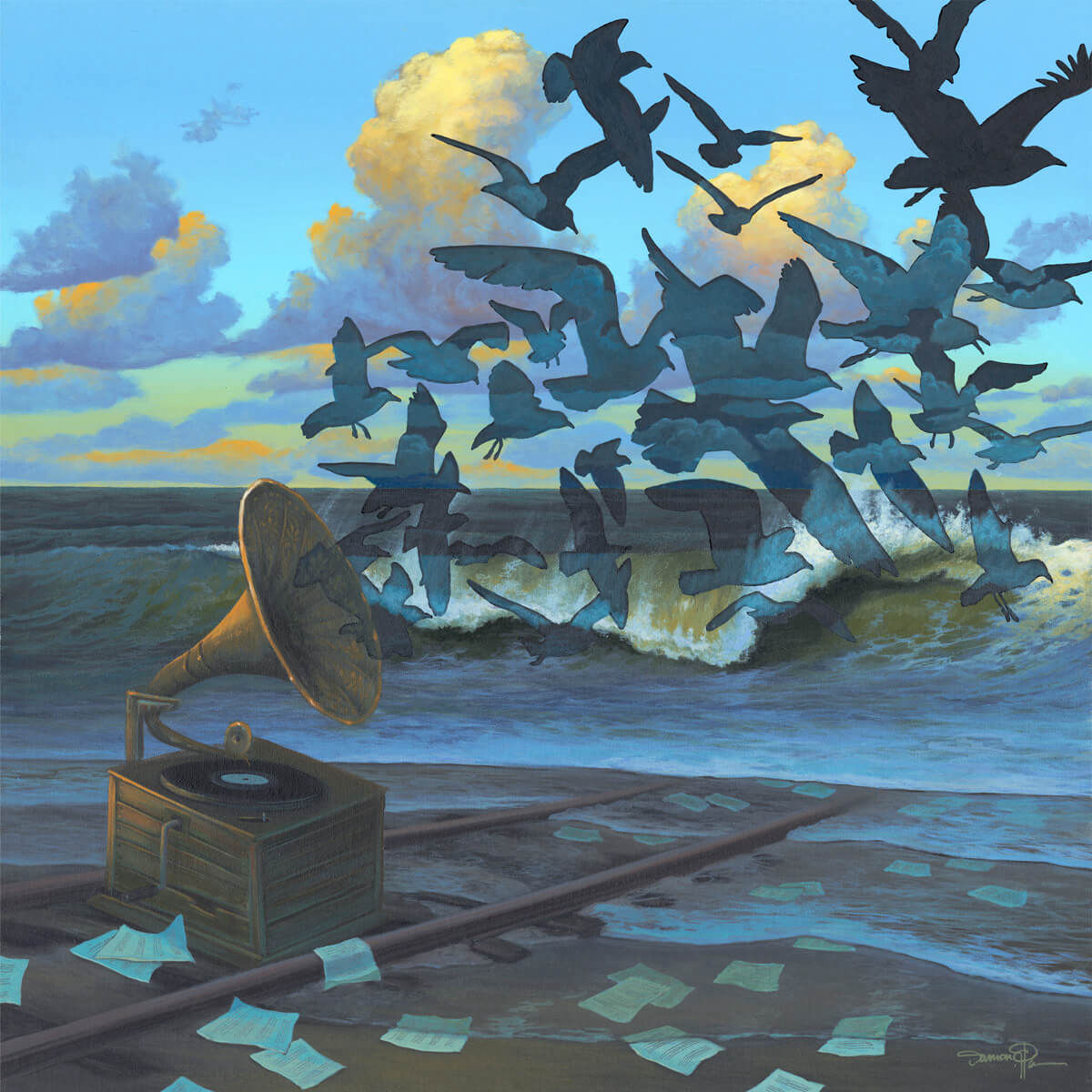 Forever Arriving – Original surreal painting by Damon Pla