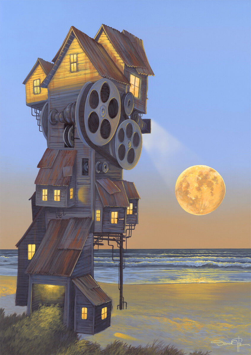 Harvest Moon – Original surreal painting by Damon Pla