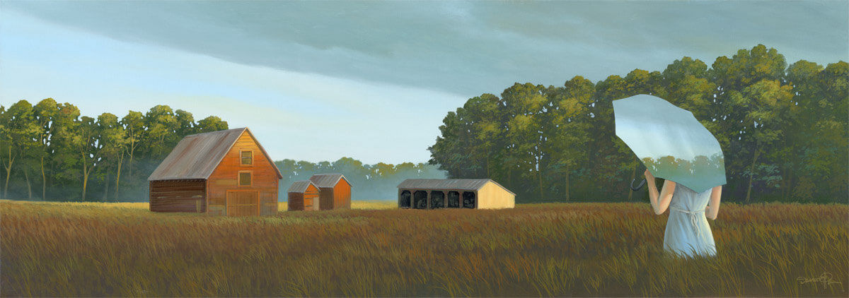 In the Shadow of the Weather – Original surreal painting by Damon Pla