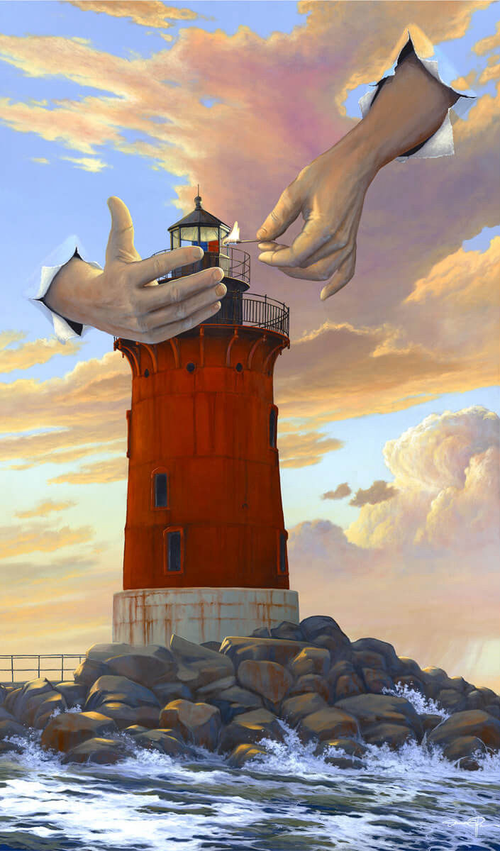 Inner Light – Original surreal painting by Damon Pla