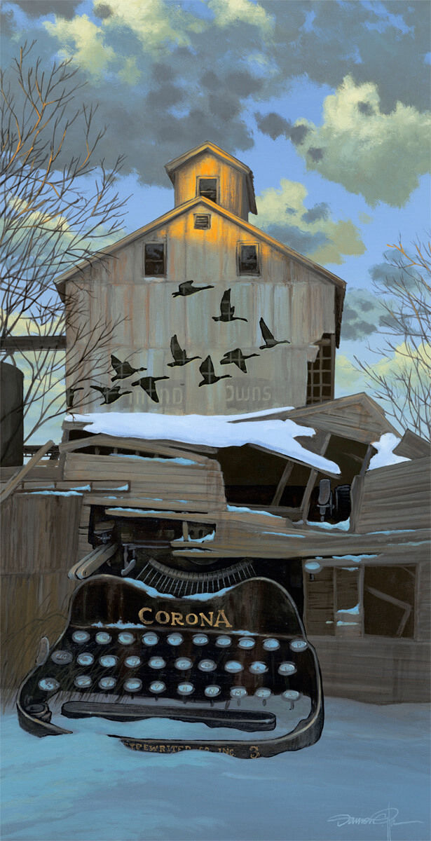 Recollections of Winter – Original surreal painting by Damon Pla