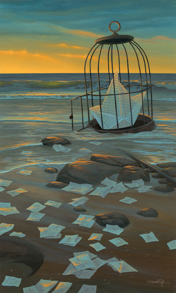 Remnants – Original surreal painting by Damon Pla