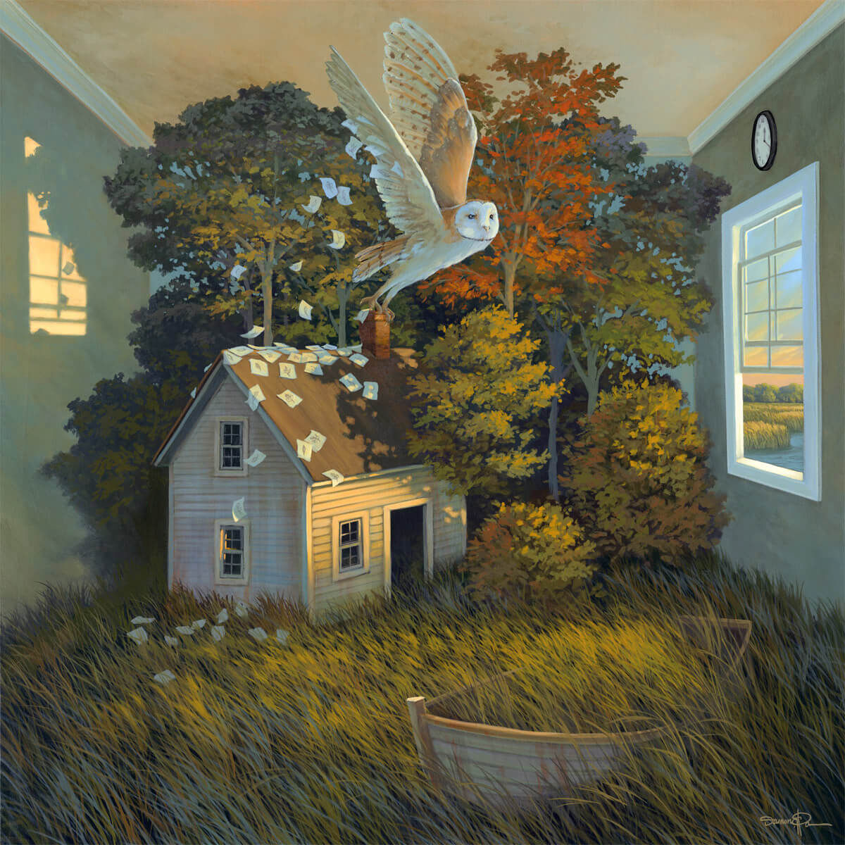 The Changing of Seasons – Original surreal painting by Damon Pla