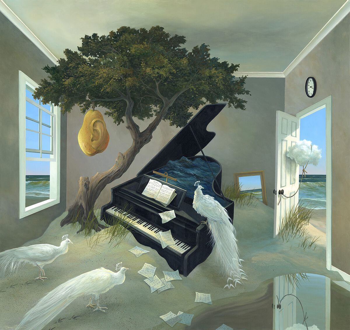 The Sound of Two Oceans – Original surreal painting by Damon Pla