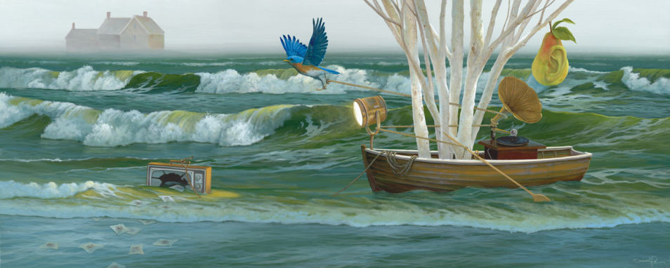 Unforeseen Journey – Original surreal painting by Damon Pla